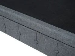 Sohvat<Beliani 6-Istuttava Kulmasohva Kangas Vasenk. Vaaleanharmaa Chesterfield