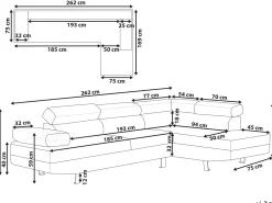 Sale Beliani 5-Istuttava Kulmasohva Kangas Vasenk. Vaaleanharmaa Norrea