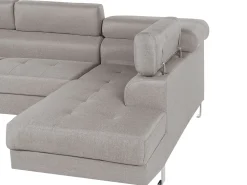 Sale Beliani 5-Istuttava Kulmasohva Kangas Vasenk. Vaaleanharmaa Norrea