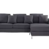 Sohvat<Beliani 4-Istuttava Kulmasohva Kangas Vasenk. Tummanharmaa Oslo