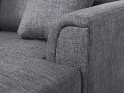 Sohvat<Beliani 4-Istuttava Kulmasohva Kangas Vasenk. Tummanharmaa Oslo