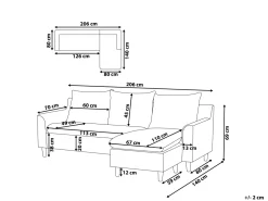 Online Beliani 4-Istuttava Kulmasohva Kangas Kaannettava Vaaleanharmaa Elvenes