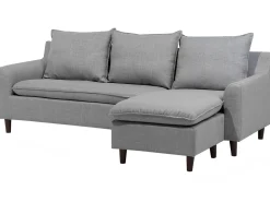 Online Beliani 4-Istuttava Kulmasohva Kangas Kaannettava Vaaleanharmaa Elvenes