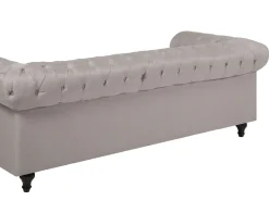Outlet Beliani 6-Istuttava Kulmasohva Kangas Vasenk. Beige Chesterfield