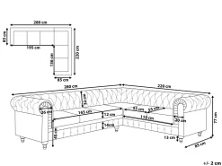 Outlet Beliani 6-Istuttava Kulmasohva Kangas Vasenk. Beige Chesterfield