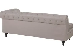 Outlet Beliani 6-Istuttava Kulmasohva Kangas Vasenk. Beige Chesterfield