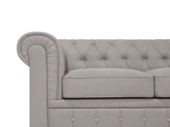 Outlet Beliani 6-Istuttava Kulmasohva Kangas Vasenk. Beige Chesterfield