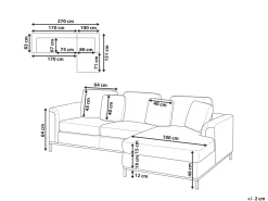 Discount Beliani 4-Istuttava Kulmasohva Kangas Vasenk. Vaaleanharmaa Oslo