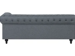 Flash Sale Beliani 6-Istuttava Kulmasohva Kangas Oikeak. Vaaleanharmaa Chesterfield