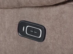 Sohvat<Beliani 5-Istuttava Kulmasohva Kangas Sahkosaadettava Usb-Portti Ruskeanharmaa Rokke