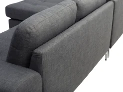 Sohvat<Beliani 4-Istuttava Kulmasohva Kangas Oikeak. Tummanharmaa Kiruna