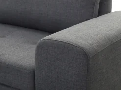 Sohvat<Beliani 4-Istuttava Kulmasohva Kangas Oikeak. Tummanharmaa Kiruna