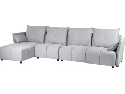 Sohvat<Beliani 4-Istuttava Kulmasohva Kangas Oikeak. Vaaleanharmaa Tomra
