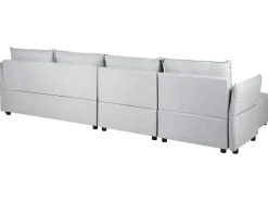 Sohvat<Beliani 4-Istuttava Kulmasohva Kangas Oikeak. Vaaleanharmaa Tomra