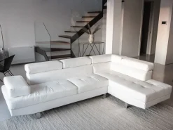 Online Beliani 5-Istuttava Kulmasohva Keinonahka Vasenk. Valkoinen Norrea