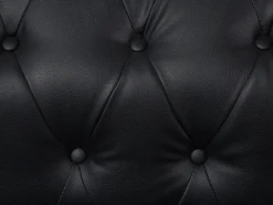 Store Beliani 6-Istuttava Kulmasohva Keinonahka Oikeak. Musta Chesterfield