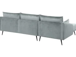 Sohvat<Beliani 3-Istuttava Kulmasohva Led-Valoilla Sametti Oikeak. Harmaa Varde