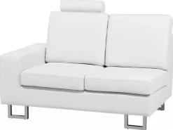 Hot Beliani 6-Istuttava Kulmasohva Nahka Vasenk. Valkoinen Stockholm