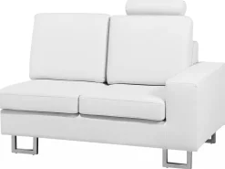Hot Beliani 6-Istuttava Kulmasohva Nahka Vasenk. Valkoinen Stockholm