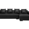 Sohvat<Beliani 3-Istuttava Kulmasohva Nahka Vasenk. Musta Lungo