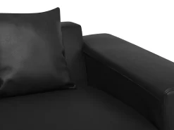 Sohvat<Beliani 3-Istuttava Kulmasohva Nahka Vasenk. Musta Lungo