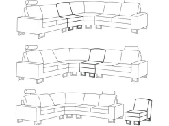 Sohvat<Beliani 6-Istuttava Kulmasohva Nahka Oikeak. Valkoinen Stockholm