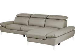 Shop Beliani 4-Istuttava Kulmasohva Nahka Vasenk. Ruskeanharmaa Farila