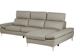 Shop Beliani 4-Istuttava Kulmasohva Nahka Vasenk. Ruskeanharmaa Farila