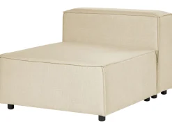 Sohvat<Beliani 3-Istuttava Kulmasohva Pellava Oikeak. Beige Aprica