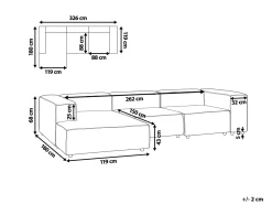 Sohvat<Beliani 3-Istuttava Kulmasohva Pellava Oikeak. Beige Aprica