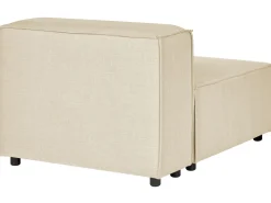 Sohvat<Beliani 2-Istuttava Kulmasohva Pellava Vasenk. Beige Aprica