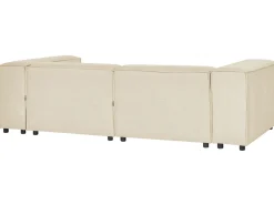 Sohvat<Beliani 2-Istuttava Kulmasohva Pellava Vasenk. Beige Aprica