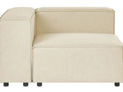 Sohvat<Beliani 2-Istuttava Kulmasohva Pellava Vasenk. Beige Aprica