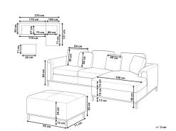 Shop Beliani 4-Istuttava Kulmasohva Rahilla Sametti Vasenk. Tummansininen Oslo