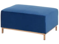 Shop Beliani 4-Istuttava Kulmasohva Rahilla Sametti Vasenk. Tummansininen Oslo