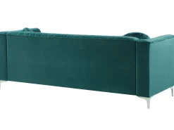 Cheap Beliani 3-Istuttava Kulmasohva Sametti Vasenk. Smaragdinvihrea Timra