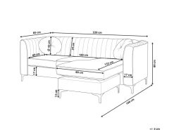 Cheap Beliani 3-Istuttava Kulmasohva Sametti Vasenk. Smaragdinvihrea Timra