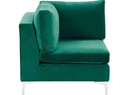 Sohvat<Beliani 6-Istuttava Kulmasohva Sametti Oikeak. Vihrea Evja