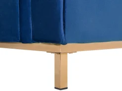 Best Beliani 4-Istuttava Kulmasohva Sametti Oikeak. Tummansininen Oslo