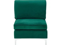 Sohvat<Beliani 6-Istuttava Kulmasohva Sametti Vasenk. Vihrea Evja