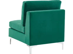 Sohvat<Beliani 6-Istuttava Kulmasohva Sametti Vasenk. Vihrea Evja