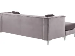 Sale Beliani 3-Istuttava Kulmasohva Sametti Oikeak. Harmaa Flen