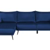 Fashion Beliani 3-Istuttava Kulmasohva Sametti Oikeak. Laivastonsininen Varde