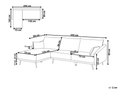 Fashion Beliani 3-Istuttava Kulmasohva Sametti Oikeak. Laivastonsininen Varde