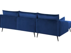 Fashion Beliani 3-Istuttava Kulmasohva Sametti Oikeak. Laivastonsininen Varde