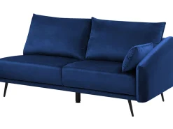 Fashion Beliani 3-Istuttava Kulmasohva Sametti Oikeak. Laivastonsininen Varde