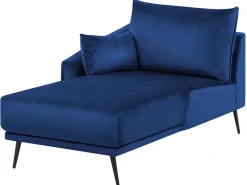 Fashion Beliani 3-Istuttava Kulmasohva Sametti Oikeak. Laivastonsininen Varde