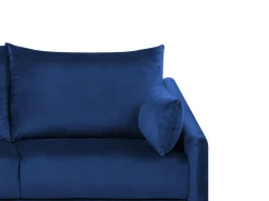 Fashion Beliani 3-Istuttava Kulmasohva Sametti Oikeak. Laivastonsininen Varde