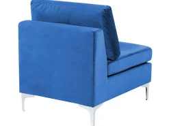 Best Sale Beliani 4-Istuttava Kulmasohva Sametti Oikeak. Laivastonsininen Evja