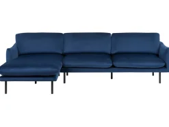 Clearance Beliani 4-Istuttava Kulmasohva Sametti Oikeak. Laivastonsininen Vinterbro